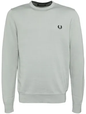logo-embroidered wool-blend jumper