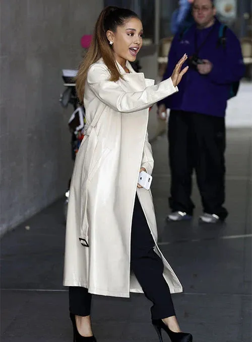 Long Leather Coat Worn by Ariana Grande