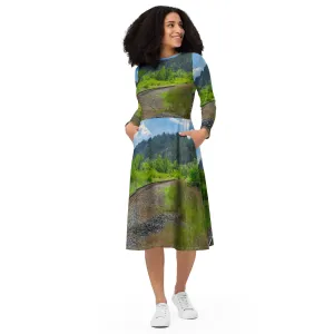 Long-Sleeve Midi Dress - Edworthy Park CPKC Tracks
