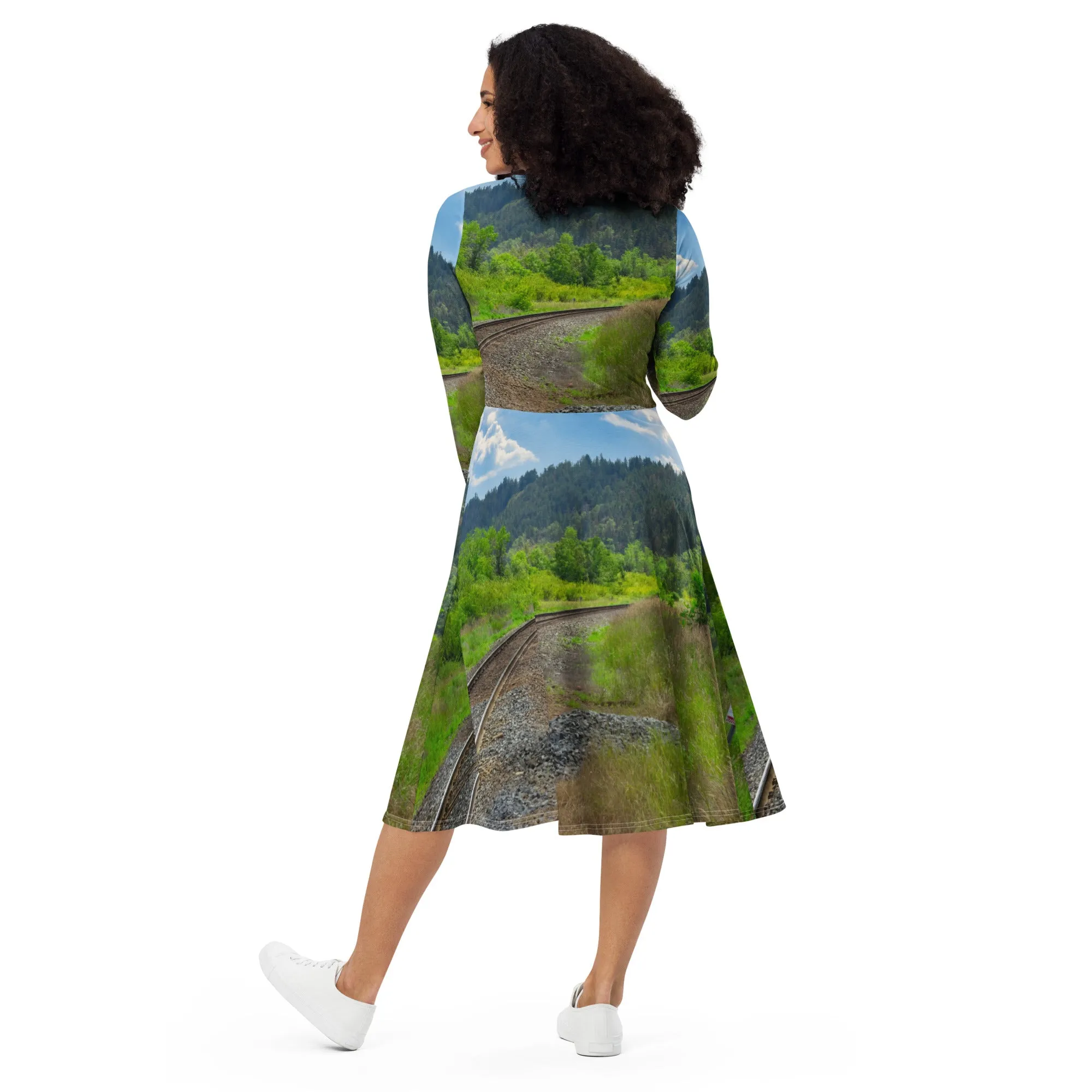 Long-Sleeve Midi Dress - Edworthy Park CPKC Tracks