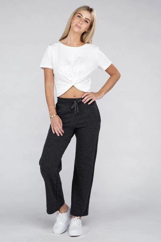 Lounge Wide Pants With Drawstrings