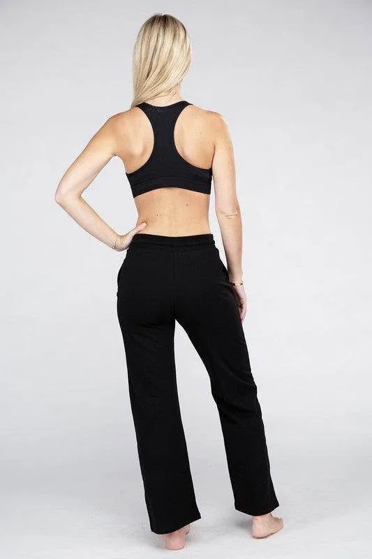 Lounge Wide Pants With Drawstrings