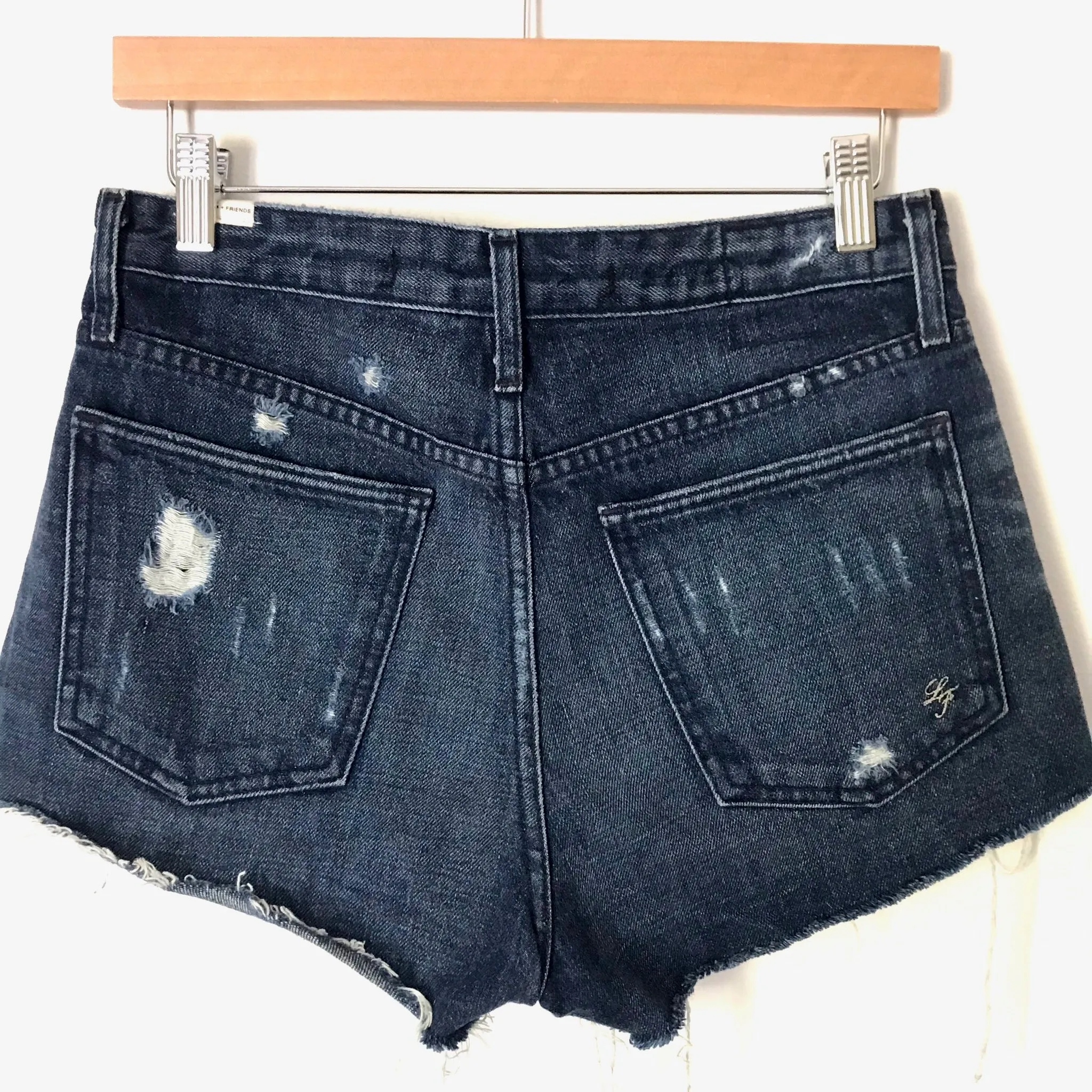 Lovers   Friends Distressed Dark Wash Denim Shorts- Size 26