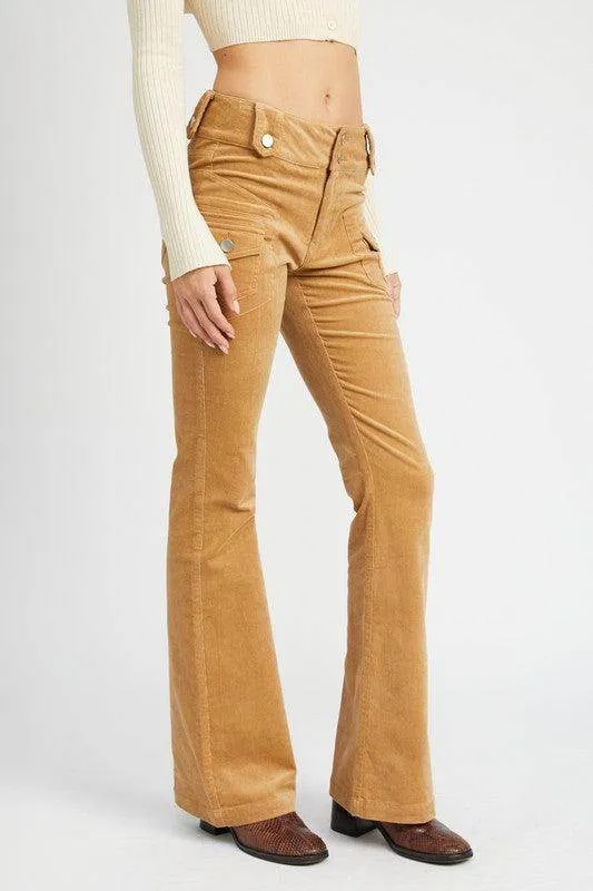 Low Rise Pants With Bell Bottom