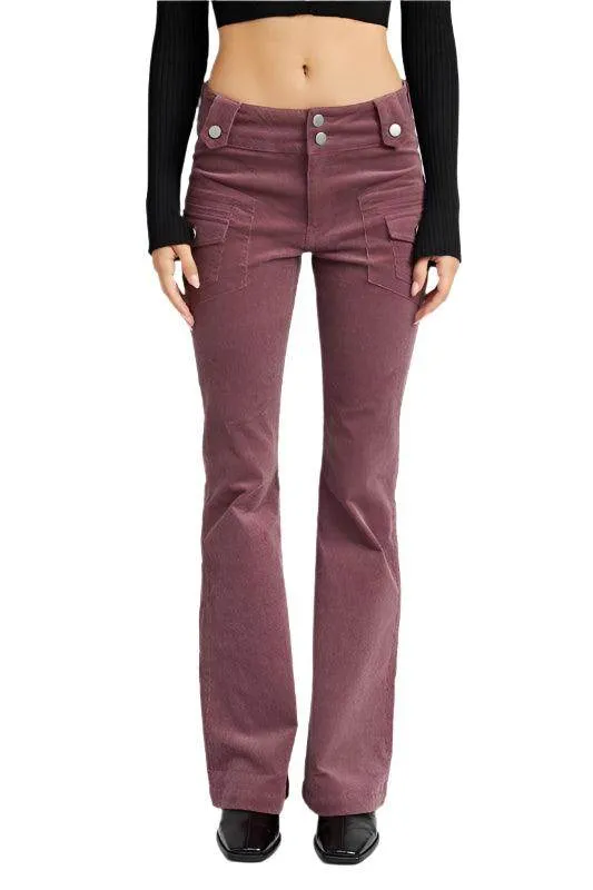 Low Rise Pants With Bell Bottom