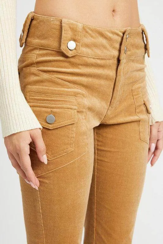 Low Rise Pants With Bell Bottom