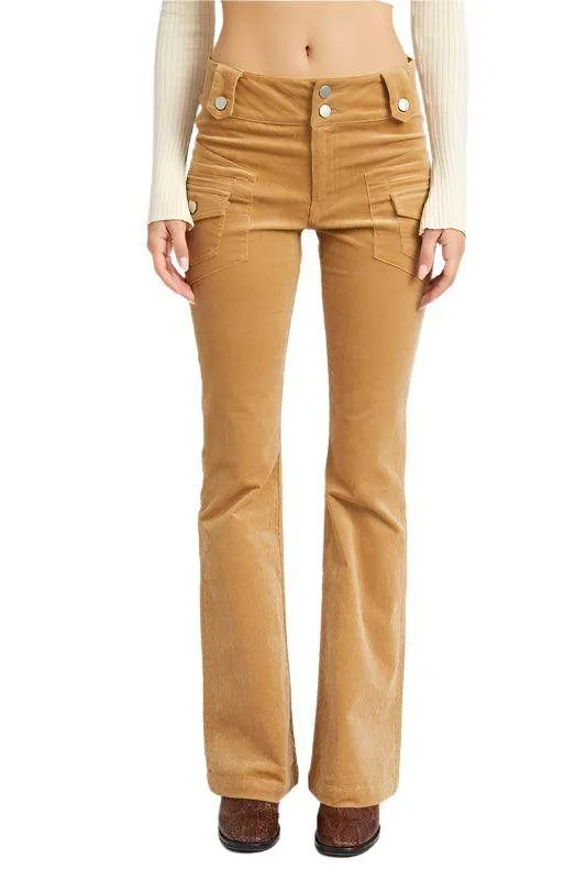 Low Rise Pants With Bell Bottom