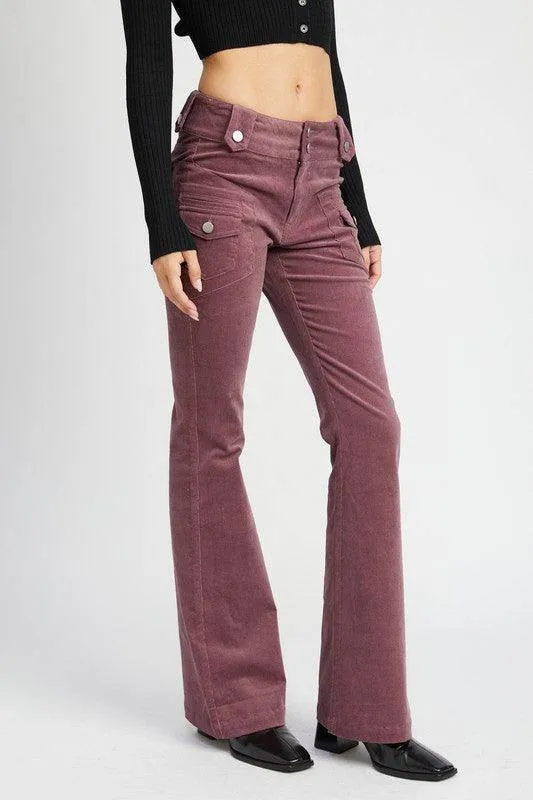 Low Rise Pants With Bell Bottom