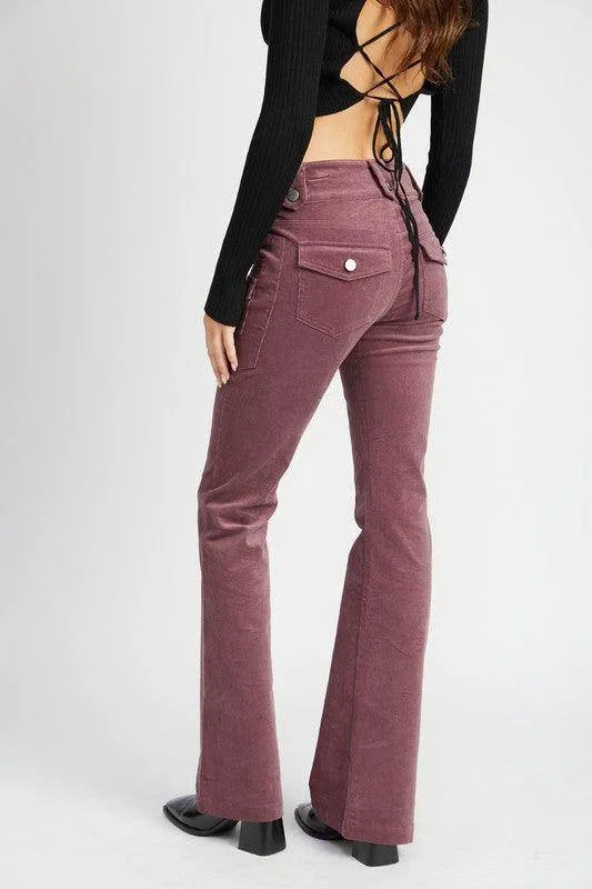 Low Rise Pants With Bell Bottom