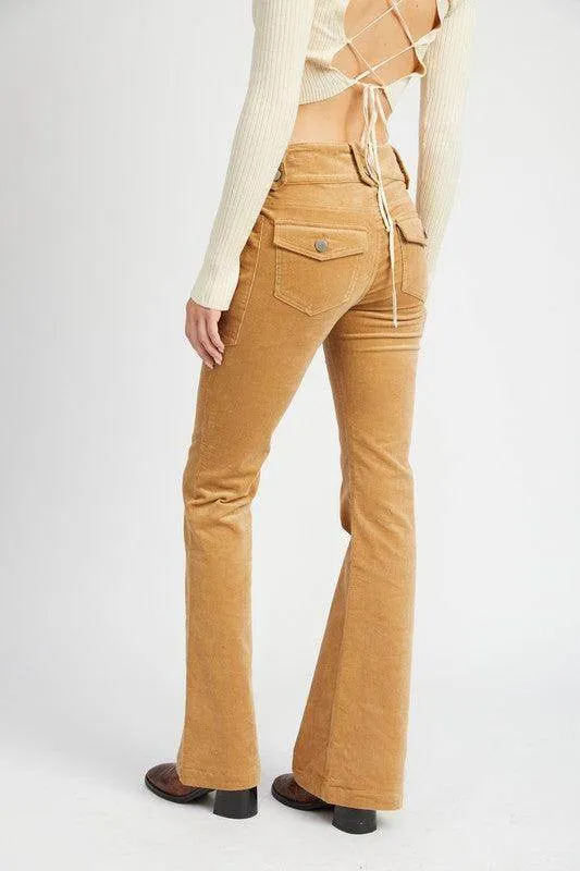 Low Rise Pants With Bell Bottom