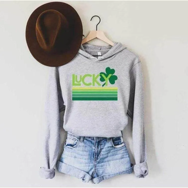 Lucky Retro Clover - Saint Patrick's Day Hoodie