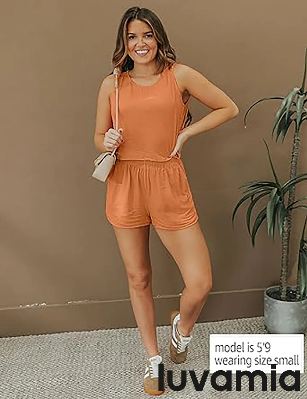 LUVAMIA Women's Sleeveless Casual 2 Piece Blazer Vest Suits