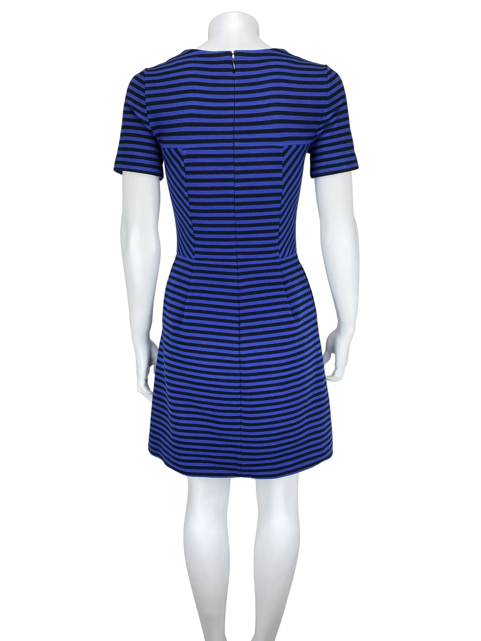 Madewell, Women's Striped Ottoman Knit Dress, Cobalt/Black, Size 0