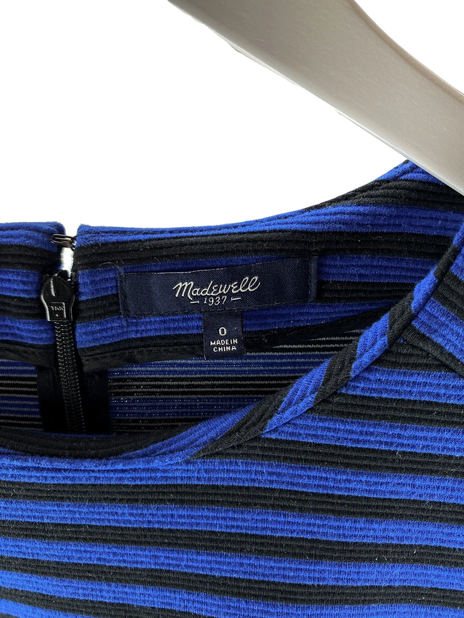 Madewell, Women's Striped Ottoman Knit Dress, Cobalt/Black, Size 0