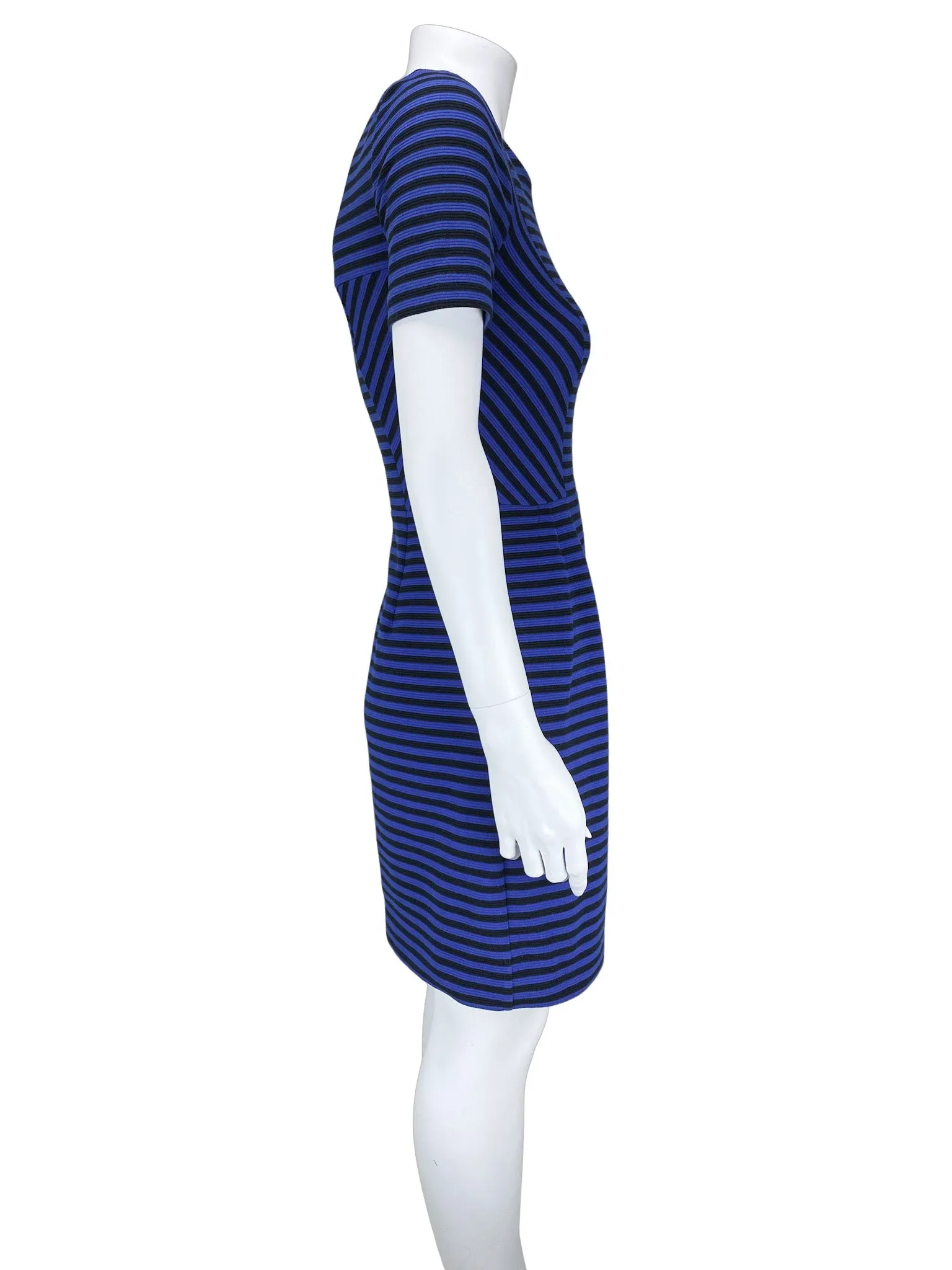 Madewell, Women's Striped Ottoman Knit Dress, Cobalt/Black, Size 0