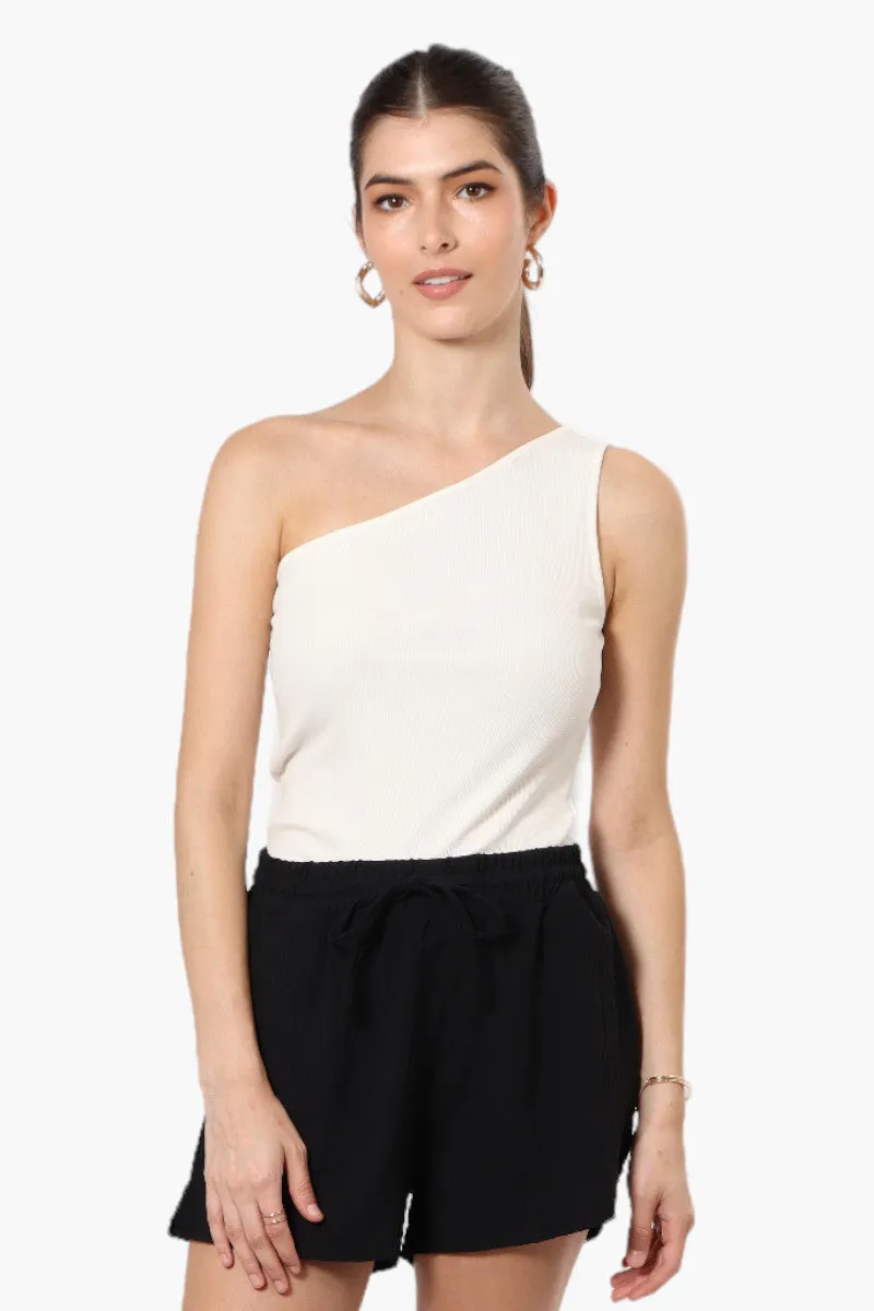 Magazine Solid Basic Drawstring Shorts - Black