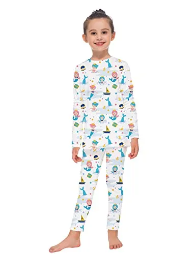 MANCYFIT Thermal Underwear for Girls Fleece Lined Long Johns Set Kids Base Layer Ultra Soft