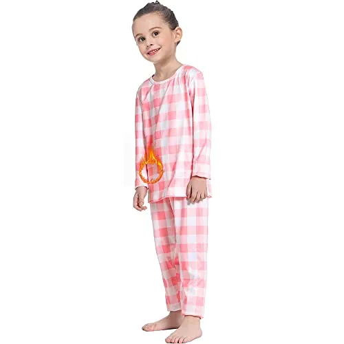 MANCYFIT Thermal Underwear for Girls Fleece Lined Long Johns Set Kids Base Layer Ultra Soft