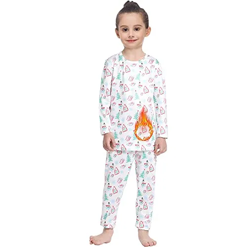 MANCYFIT Thermal Underwear for Girls Fleece Lined Long Johns Set Kids Base Layer Ultra Soft