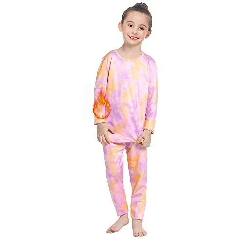 MANCYFIT Thermal Underwear for Girls Fleece Lined Long Johns Set Kids Base Layer Ultra Soft