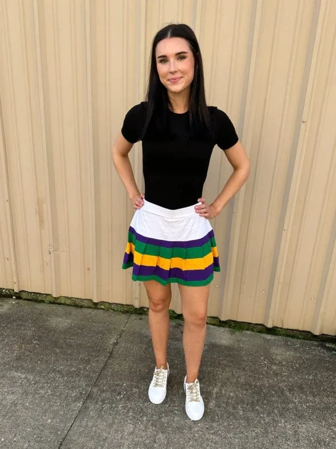 Mardi Gras Creations Pleated Adult Skort - White