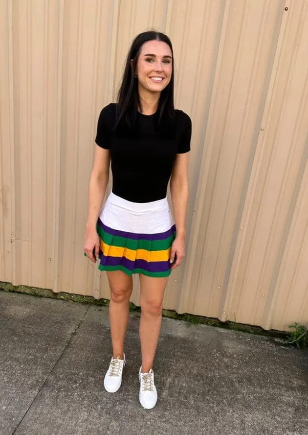 Mardi Gras Creations Pleated Adult Skort - White