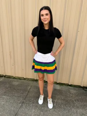 Mardi Gras Creations Pleated Adult Skort - White