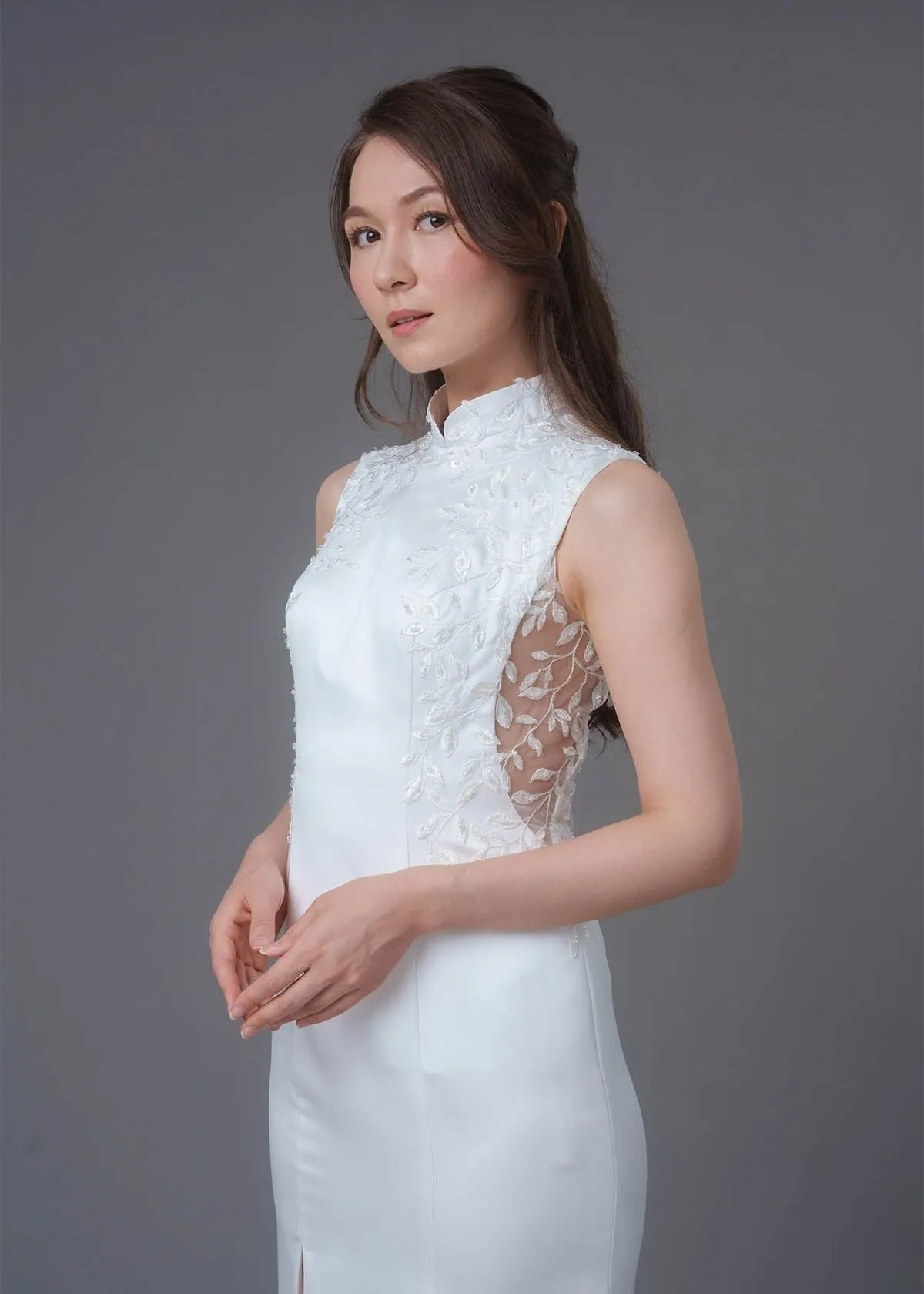 Marigold Lace Bridal Qipao
