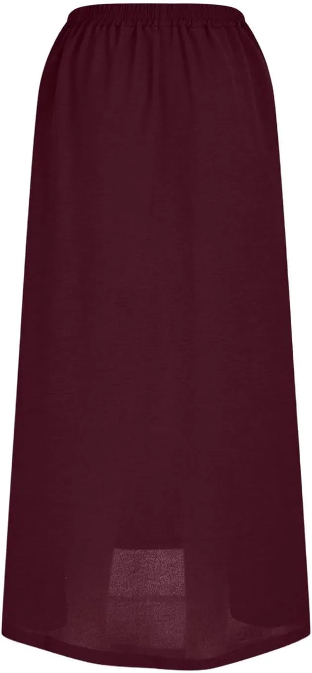 Maxi Skirt for Women Casual Flowy Split Ruffle High Low Beach Skirts Elastic High Waist Pleated A Line Long Skirts