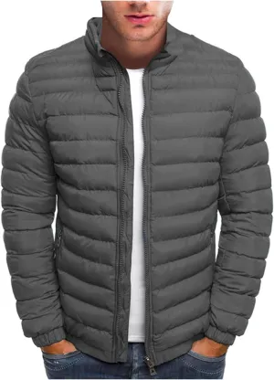Men'S Down Jackets & Coats Zip Up With Hood Heated Plain Winter Jackets Thick Thermal Windproof Outwear