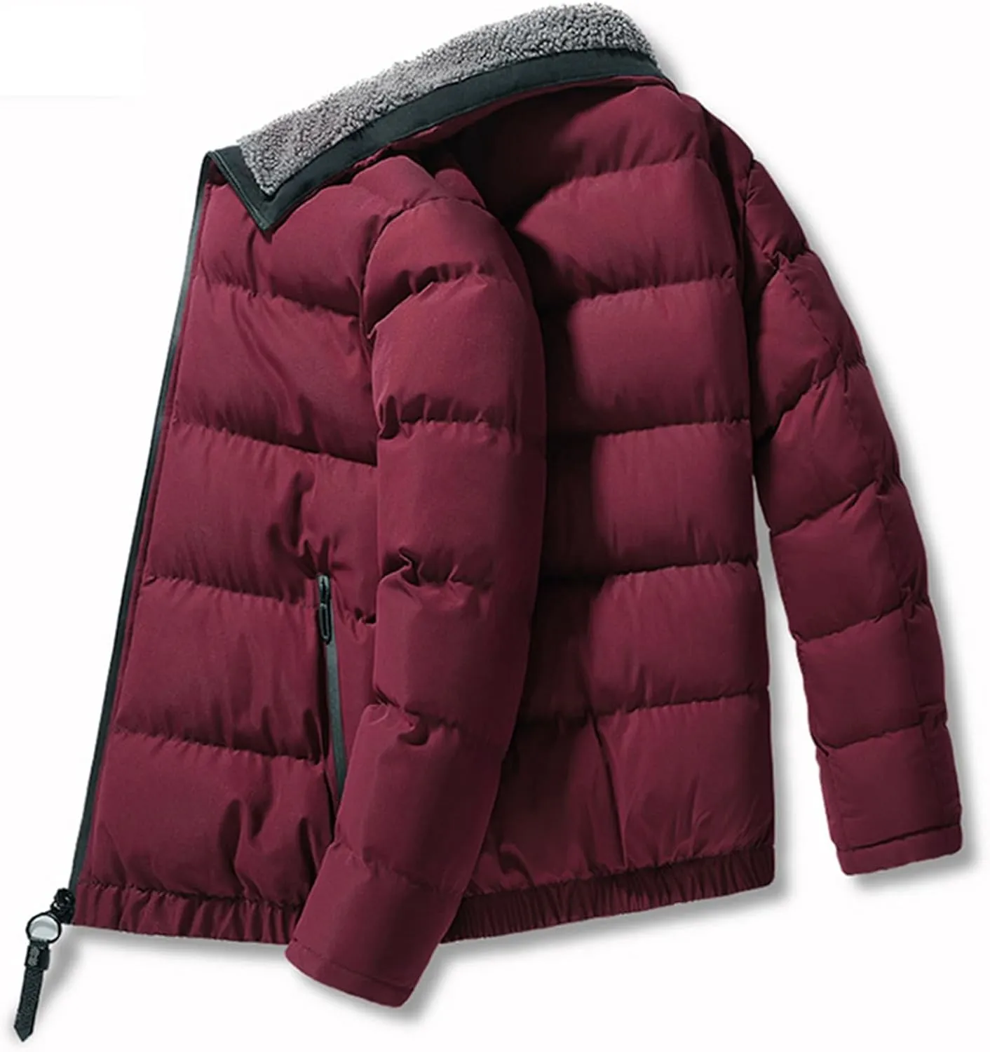 Mens Packable Down Puffer Jacket Warm Ultra Loft Lightweight Coat Full Zip Up Quilted Thicken Windproof Winter Jackets