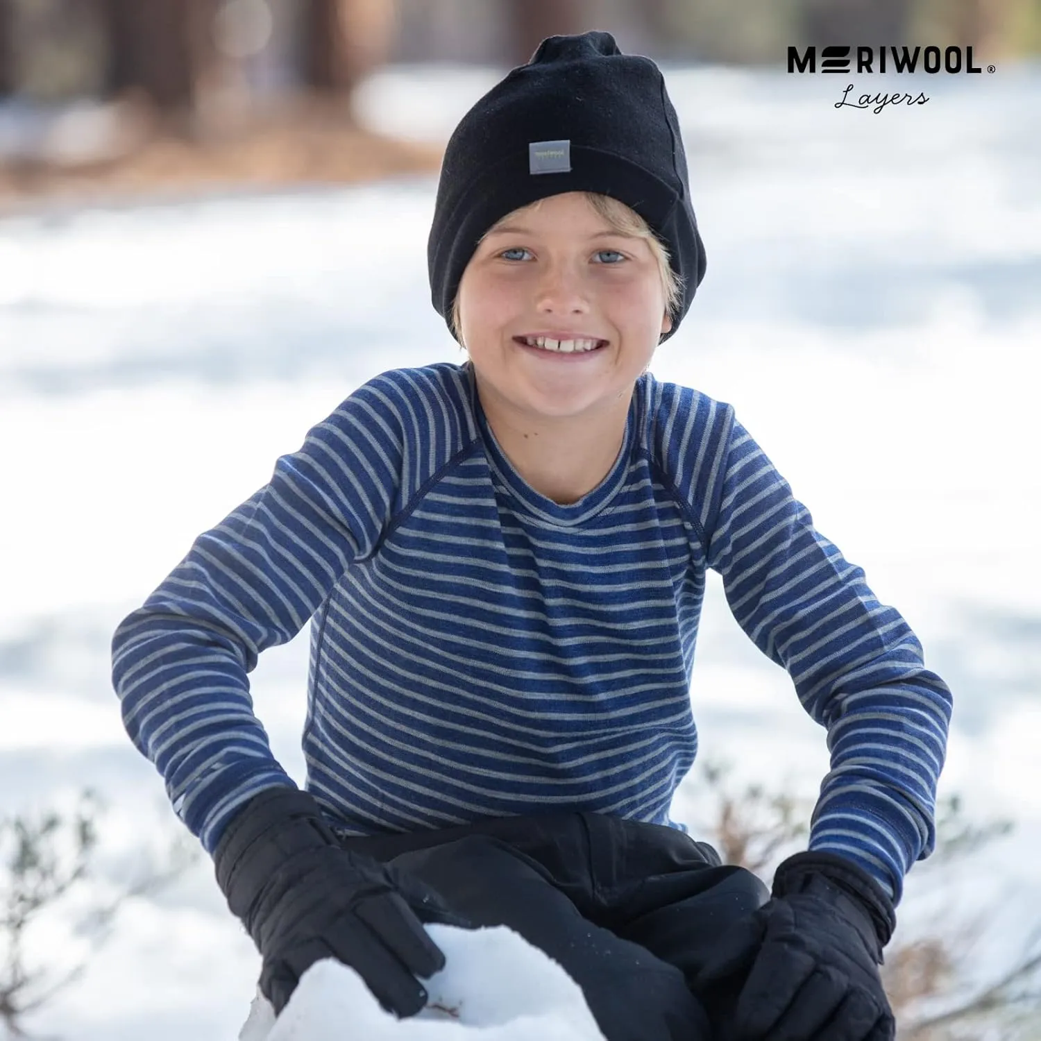 MERIWOOL Kids Unisex Long Sleeve Shirt Thermal Midweight Merino Wool Base Layer