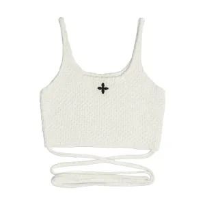 Mermaid Wool Knit Vest Sky White