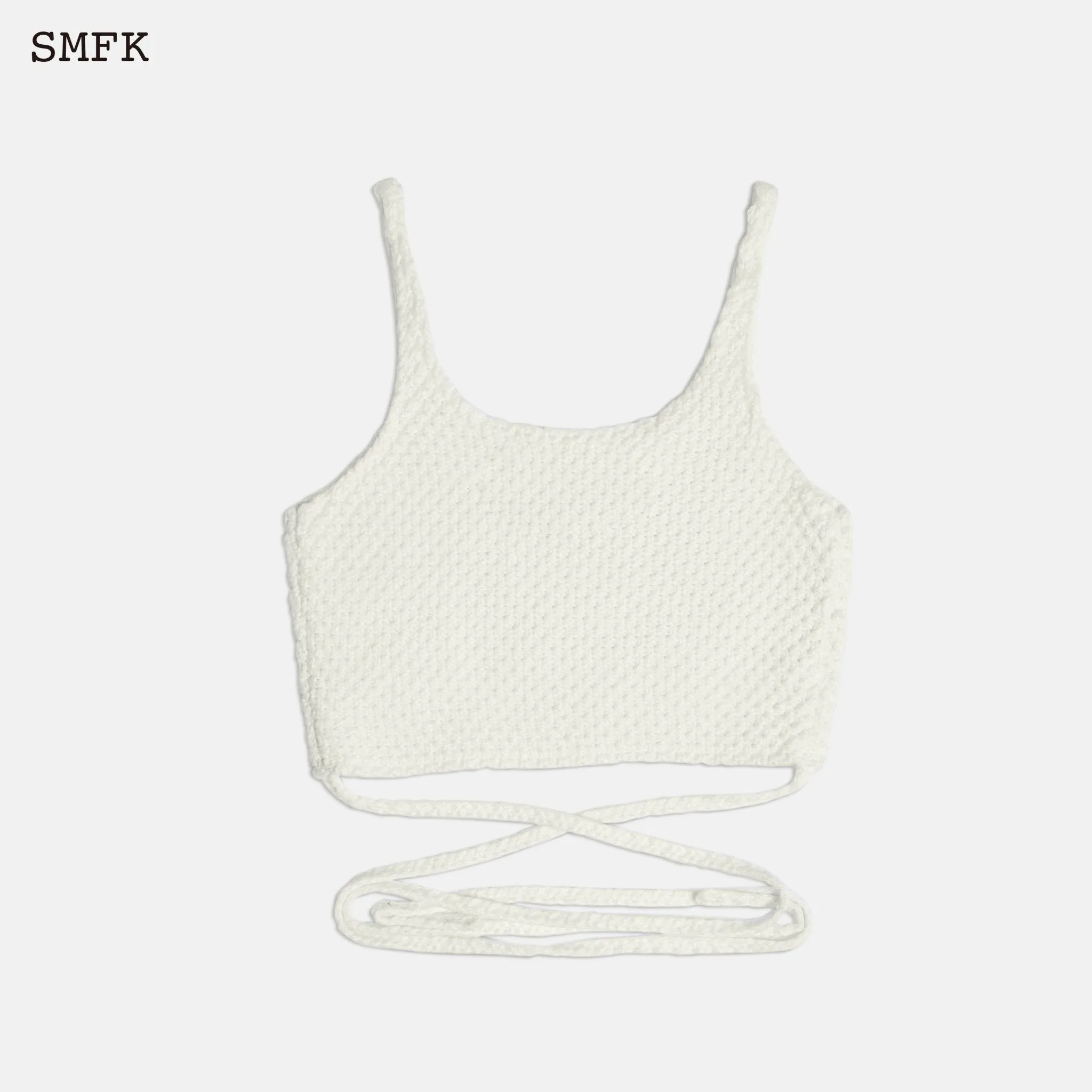 Mermaid Wool Knit Vest Sky White
