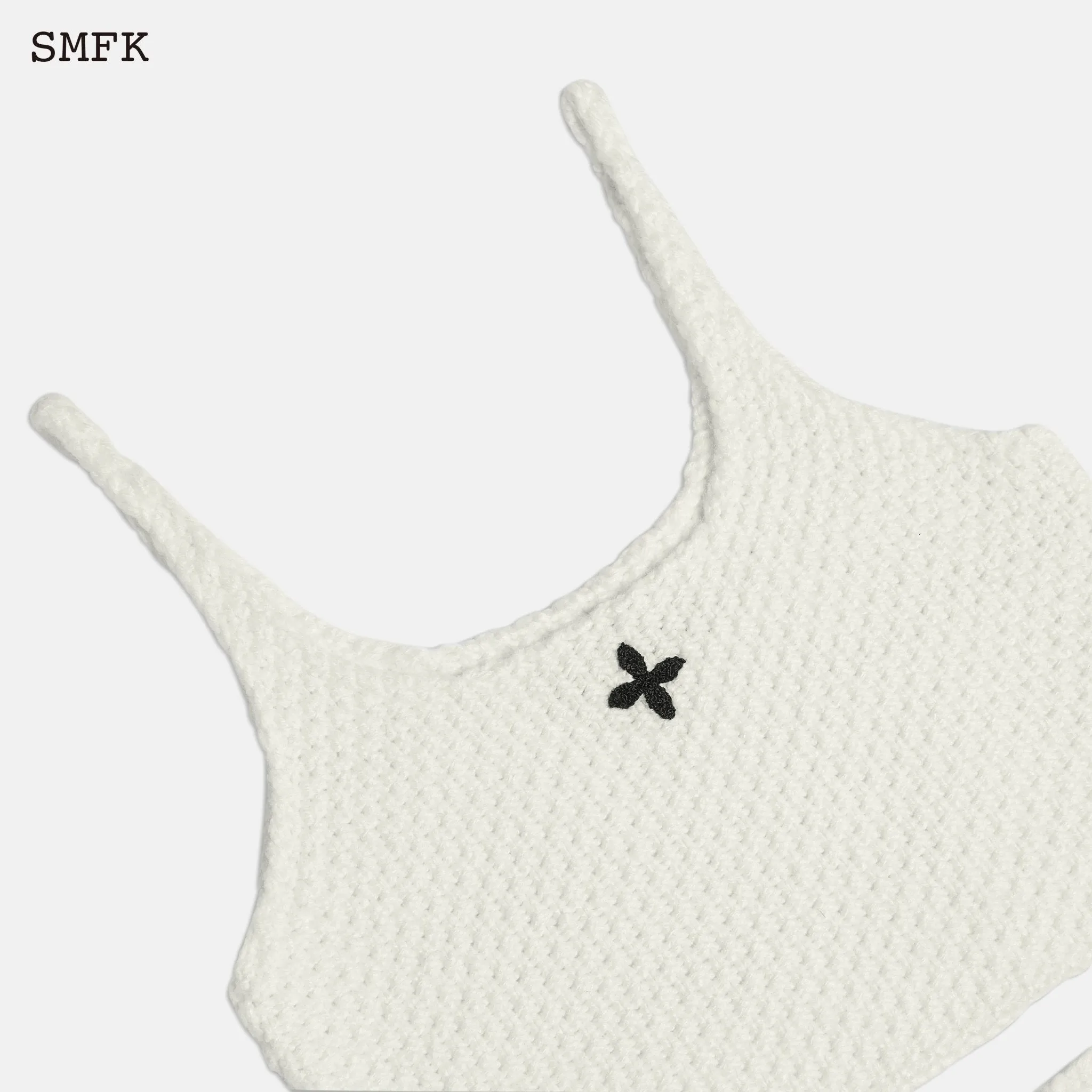 Mermaid Wool Knit Vest Sky White