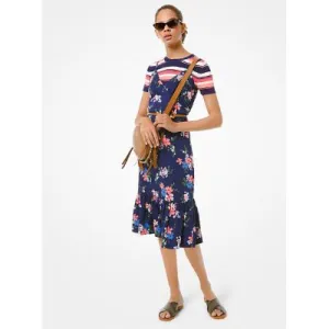 Michael Michael Kors Floral-Print Slip Dress, Size Medium