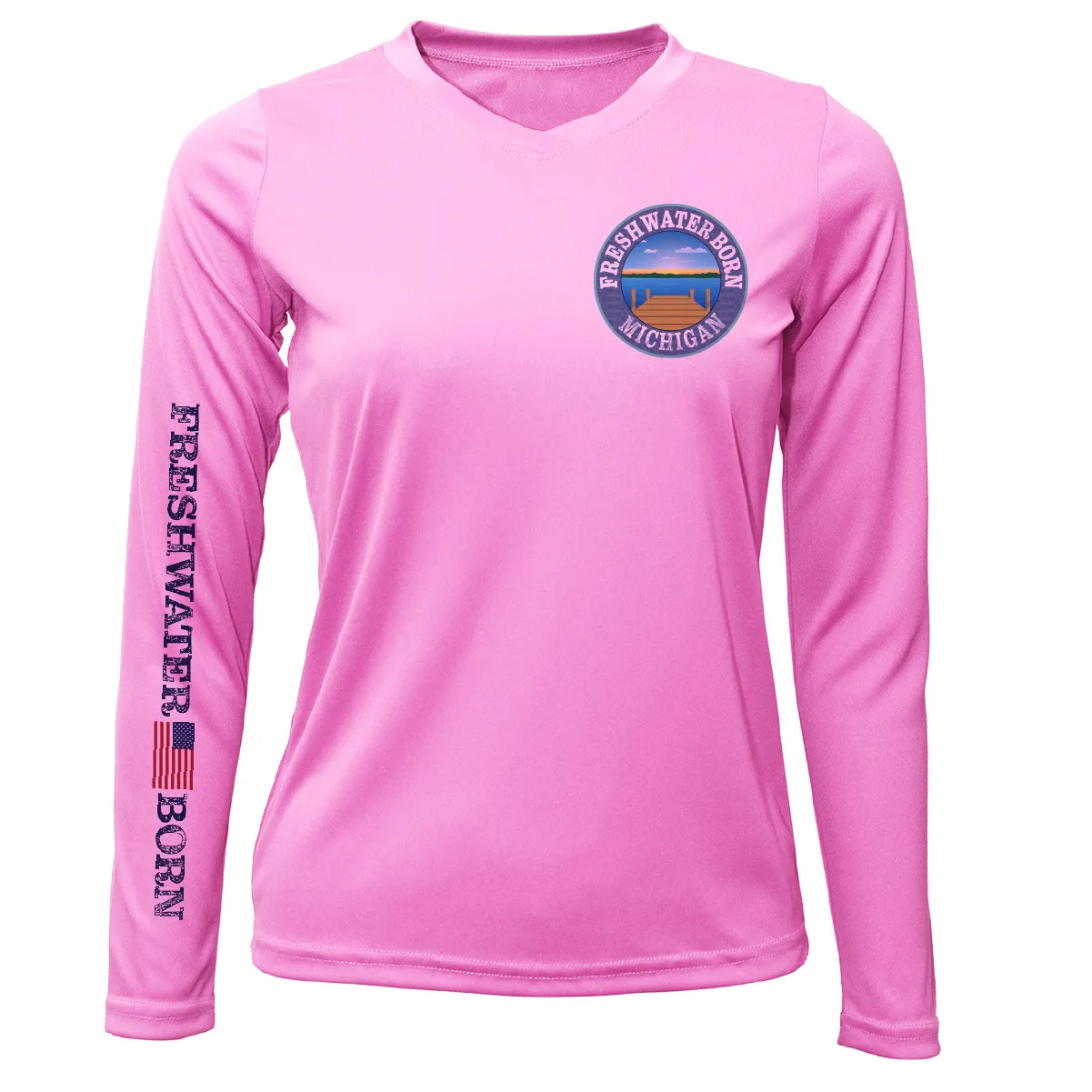 Michigan Freshwater Born Kraken Women's Long Sleeve UPF 50  Dry-Fit Shirt
