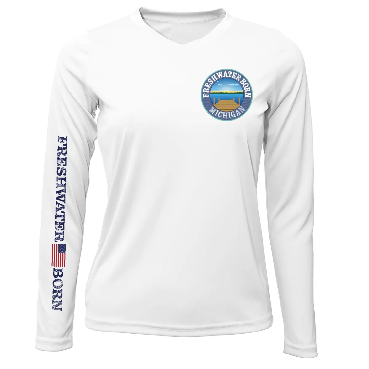 Michigan Freshwater Born Kraken Women's Long Sleeve UPF 50  Dry-Fit Shirt