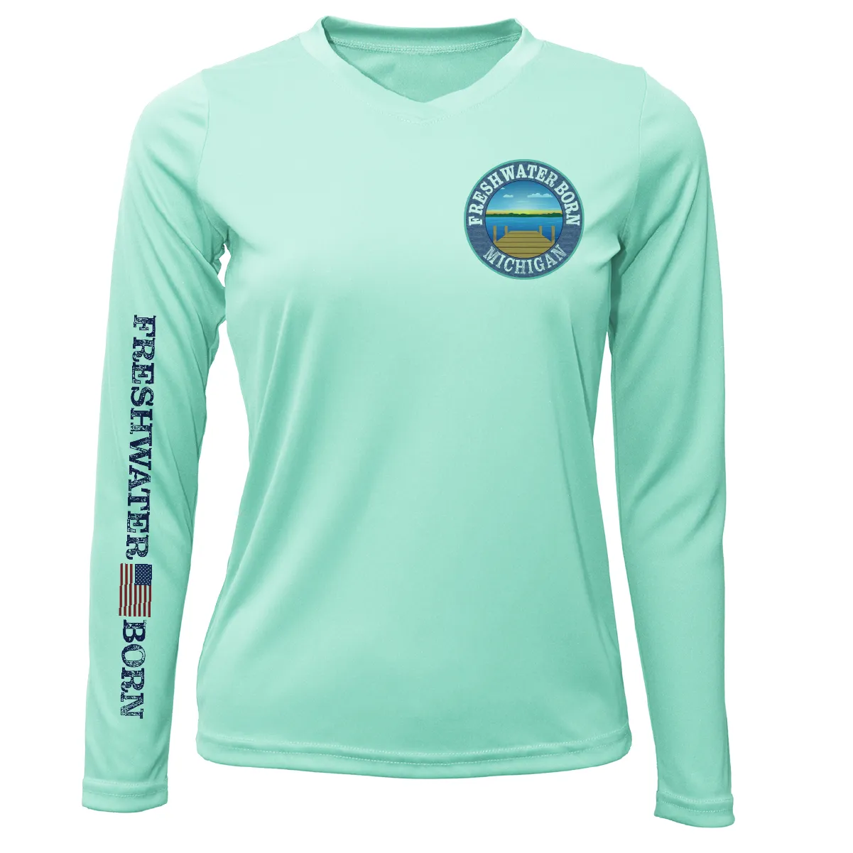 Michigan Freshwater Born Kraken Women's Long Sleeve UPF 50  Dry-Fit Shirt