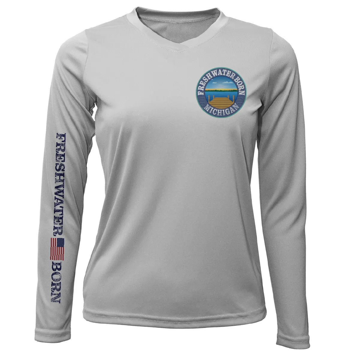 Michigan Freshwater Born Kraken Women's Long Sleeve UPF 50  Dry-Fit Shirt
