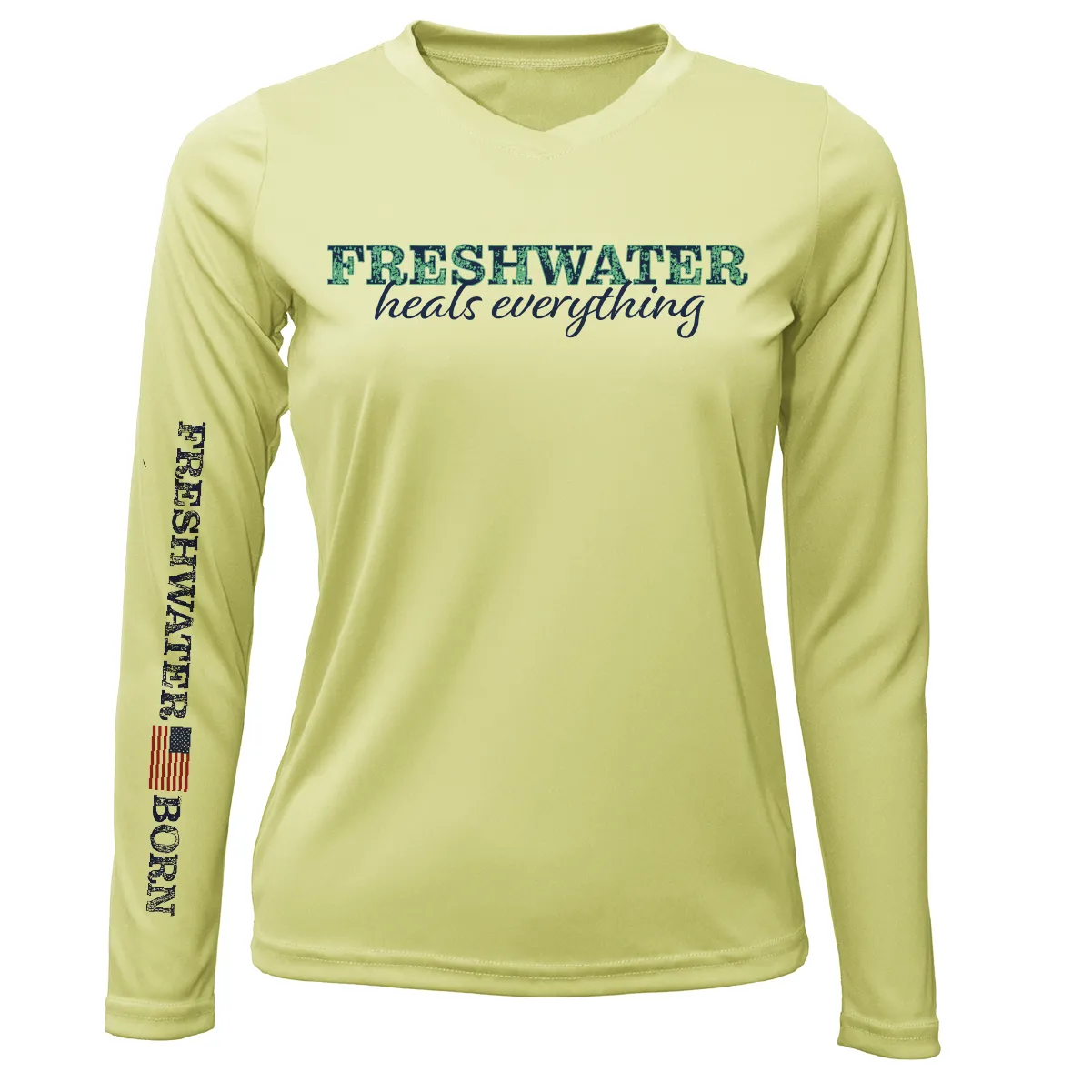 Michigan "Freshwater Heals Everything" Women's Long Sleeve UPF 50  Dry-Fit Shirt