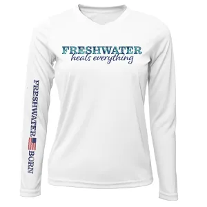 Michigan "Freshwater Heals Everything" Women's Long Sleeve UPF 50  Dry-Fit Shirt