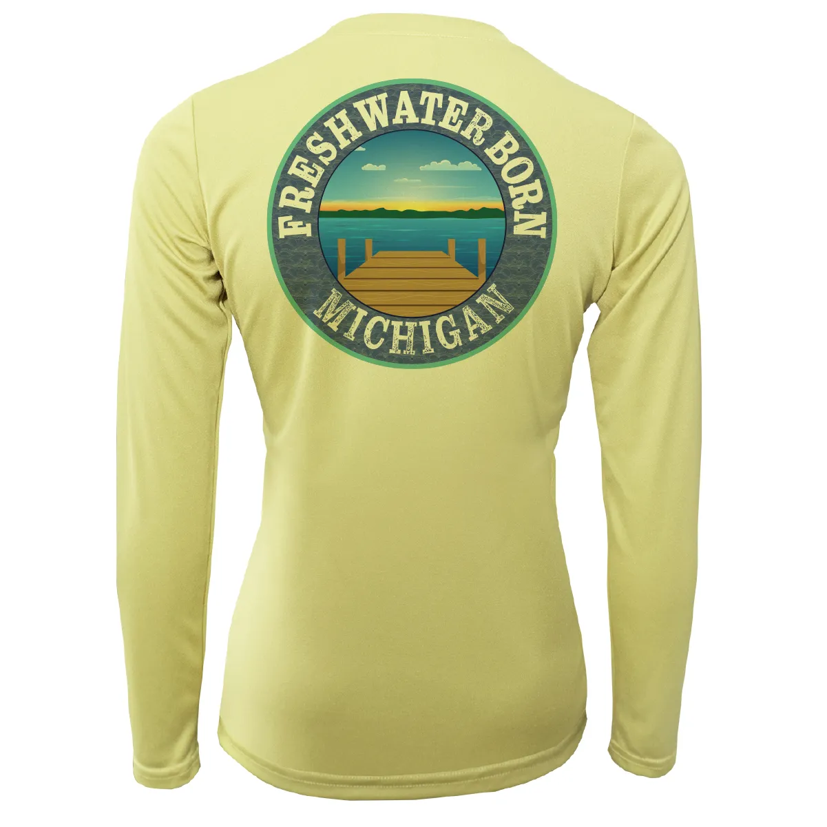 Michigan USA Freshwater Born Women's Long Sleeve UPF 50  Dry-Fit Shirt