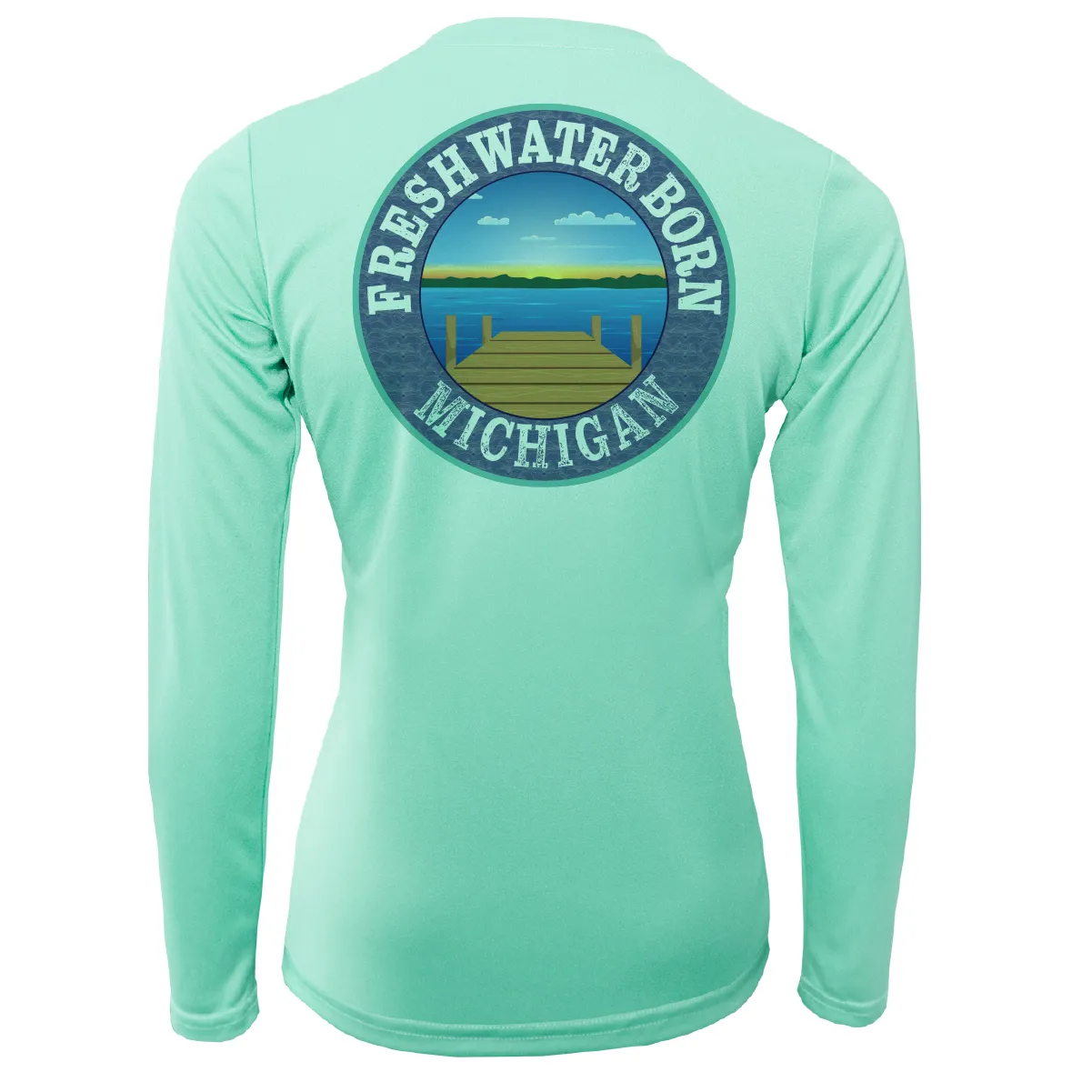 Michigan USA Freshwater Born Women's Long Sleeve UPF 50  Dry-Fit Shirt