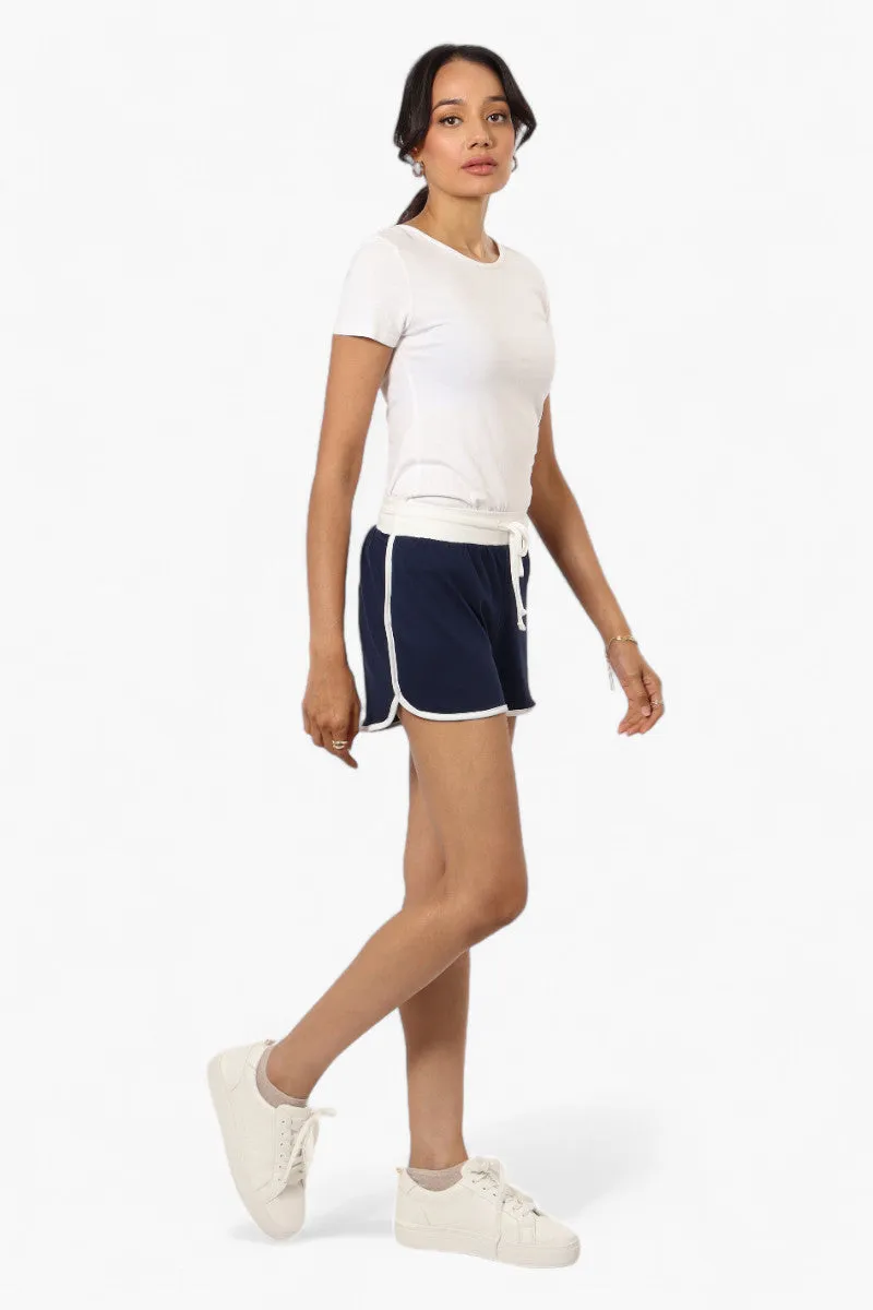 Mikk Basic Solid Dolphin Shorts - Navy