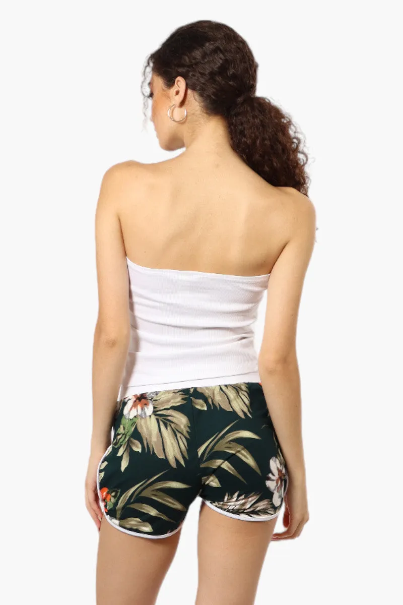 Mikk Floral Tie Waist Dolphin Shorts - Green