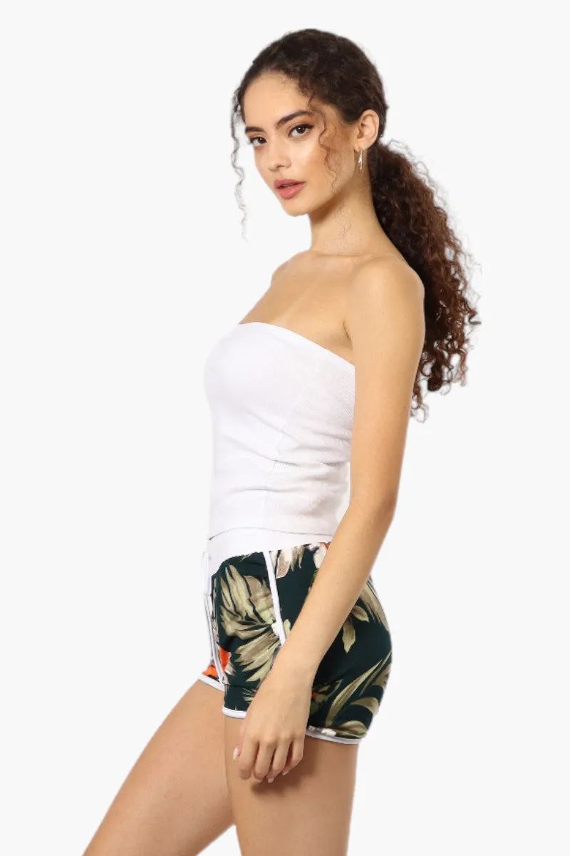 Mikk Floral Tie Waist Dolphin Shorts - Green