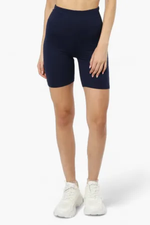 Mikk High Waisted Biker Shorts - Navy