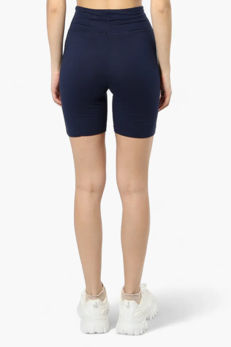 Mikk High Waisted Biker Shorts - Navy