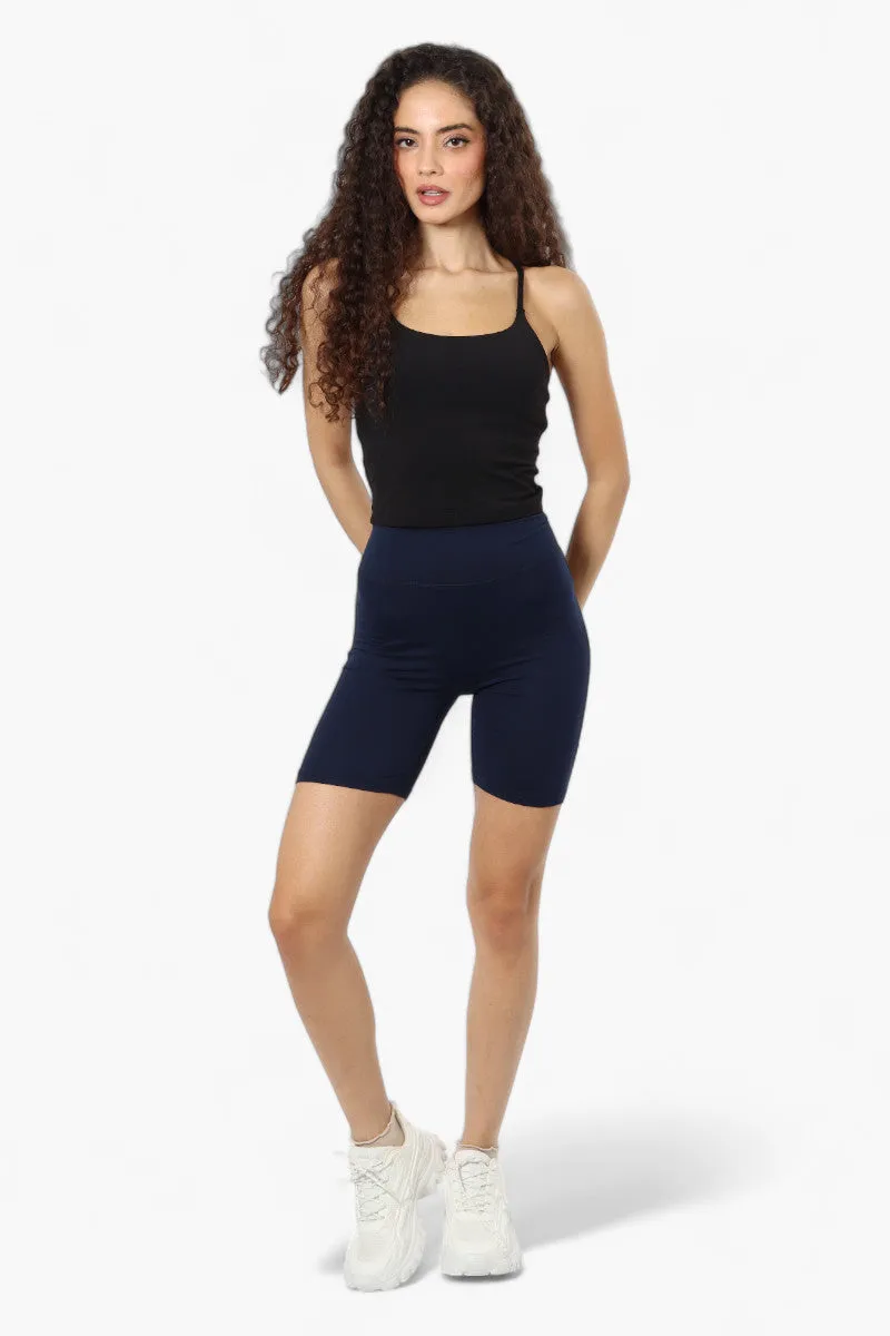 Mikk High Waisted Biker Shorts - Navy